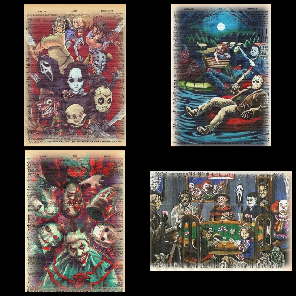 Horror Movie Lovers Dictionary Book Page Art 🎥